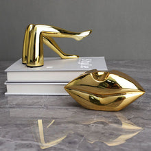 Load image into Gallery viewer, Golden Lip & Legs Art Statue