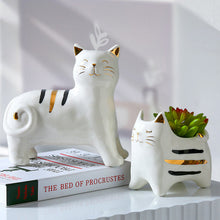 Load image into Gallery viewer, Ceramic Cat Vase Decor