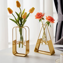 Load image into Gallery viewer, Golden Hydroponic Plant Vase