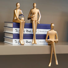 Load image into Gallery viewer, Golden Geometric Sitting Statue