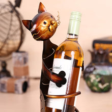 Load image into Gallery viewer, Chrome Cat Wine Holder