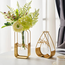 Load image into Gallery viewer, Golden Hydroponic Plant Vase