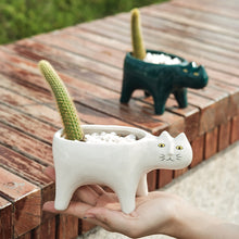 Load image into Gallery viewer, Ceramic Abstract Cat Planter