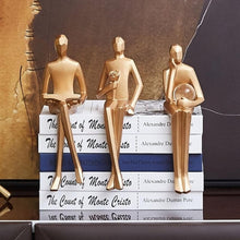 Load image into Gallery viewer, Golden Geometric Sitting Statue