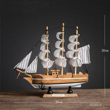 Load image into Gallery viewer, Retro Wooden Handmade Sailboat Miniature