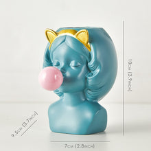 Load image into Gallery viewer, Cute Girl Chewing Bubble Gum Vase