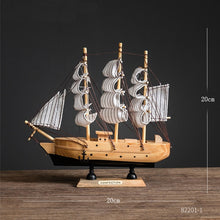 Load image into Gallery viewer, Retro Wooden Handmade Sailboat Miniature
