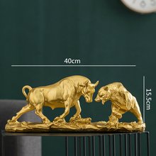 Load image into Gallery viewer, Golden Bull & Bear Statues