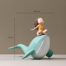 Load image into Gallery viewer, Girl on Whale Figurine