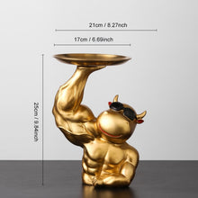 Load image into Gallery viewer, Muscular Cow Golden Tray