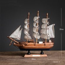 Load image into Gallery viewer, Retro Wooden Handmade Sailboat Miniature