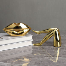 Load image into Gallery viewer, Golden Lip &amp; Legs Art Statue
