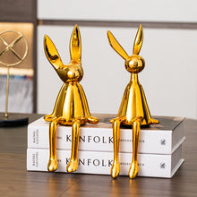 Load image into Gallery viewer, Abstract Bookshelf Rabbit Decor
