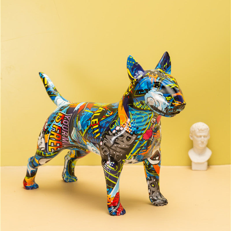 Graffiti Bull Terrier Statuette