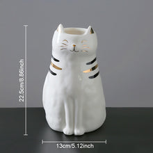 Load image into Gallery viewer, Ceramic Cat Vase Decor
