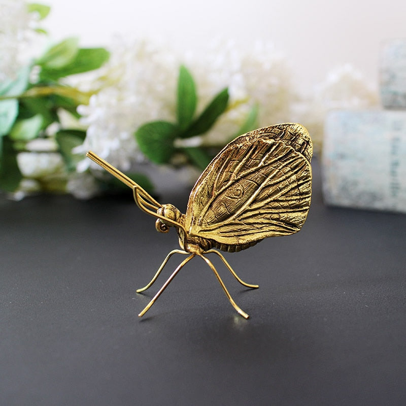 Golden Metal Butterfly Ornament