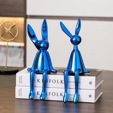 Load image into Gallery viewer, Abstract Bookshelf Rabbit Decor
