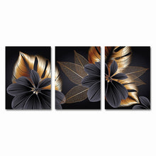 Load image into Gallery viewer, Black and Gold Tropical Leaf
