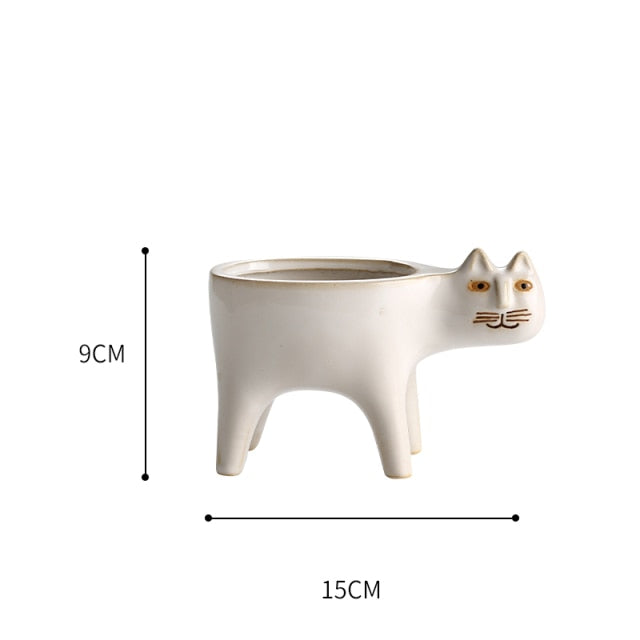 Animated Cat Ceramic Vase