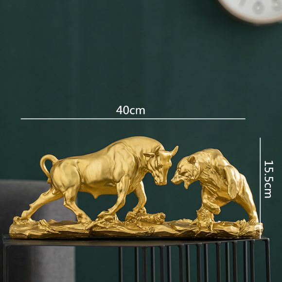 Golden Bull & Bear Statues