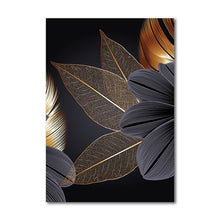 Load image into Gallery viewer, Black and Gold Tropical Leaf
