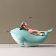 Load image into Gallery viewer, Girl on Whale Figurine
