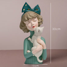 Load image into Gallery viewer, Puppy, Kitten &amp; Girl Statues
